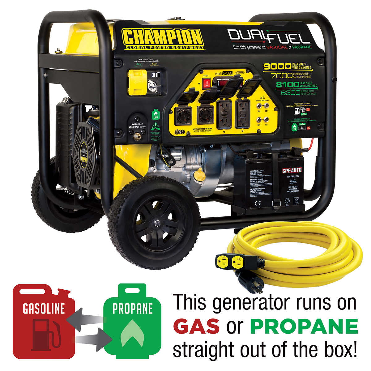 Features Of Champion 7000 Watt Dual Fuel Generator